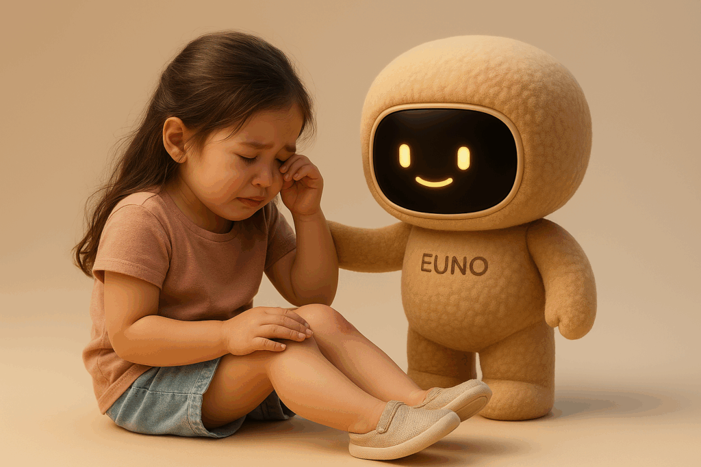 Robot avec enfant qui pleure